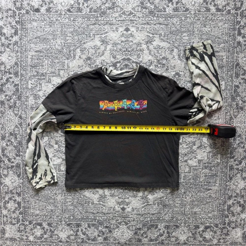 Grateful Dead Long Sleeve Shirt Dancing Bear Always Be Grateful Kind Youth Large